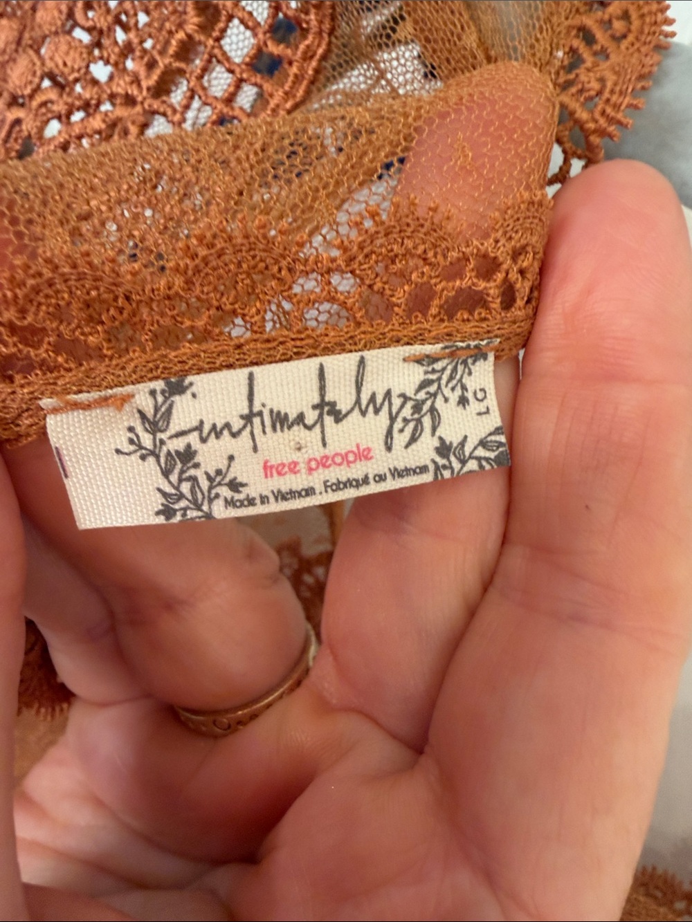 Free People Rust Orange Lace Bralette - Picture 3 of 4